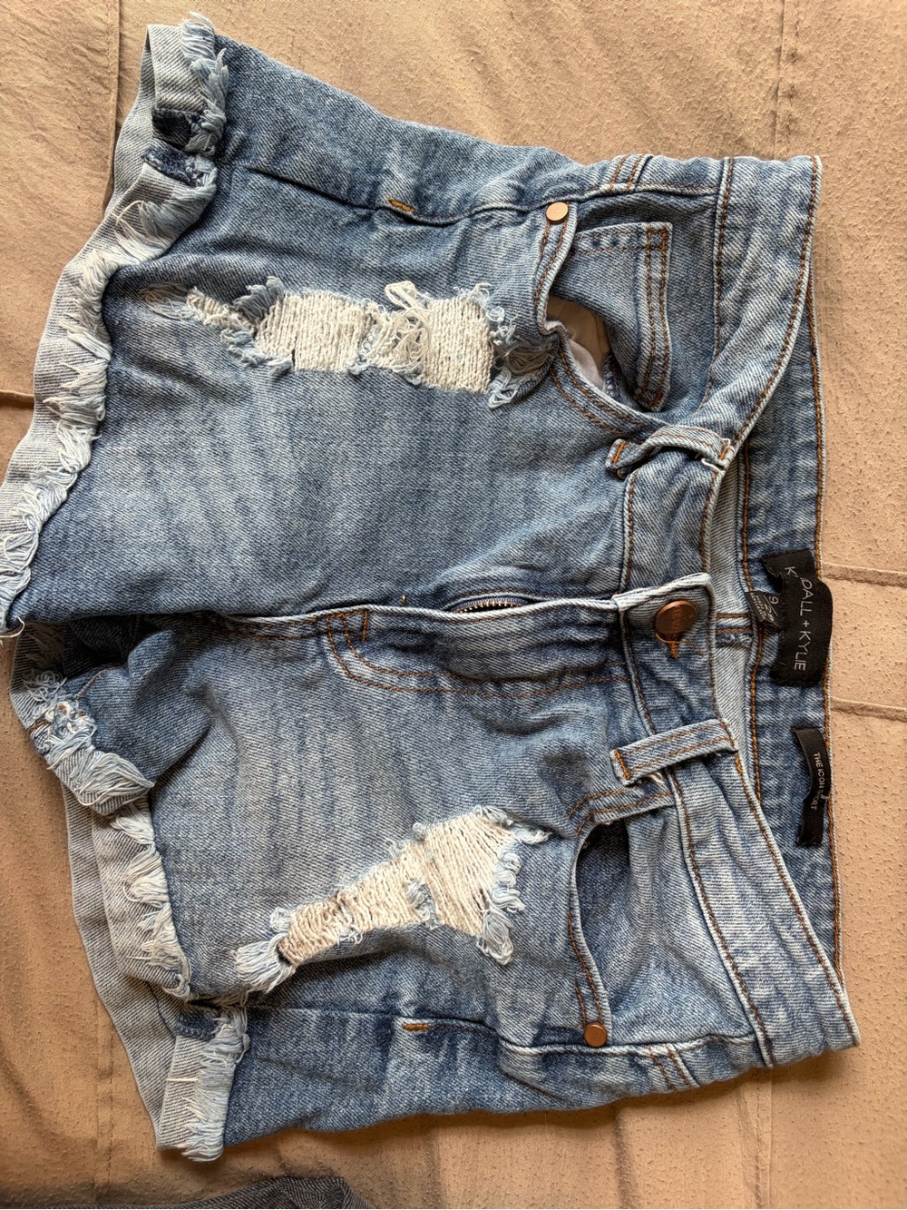 Kendall & Kylie Light Blue Distressed Denim Shorts